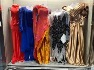A collection of gowns on display at the Museum of Christian & Gospel Music. Photo credit: Jaime Vaughn