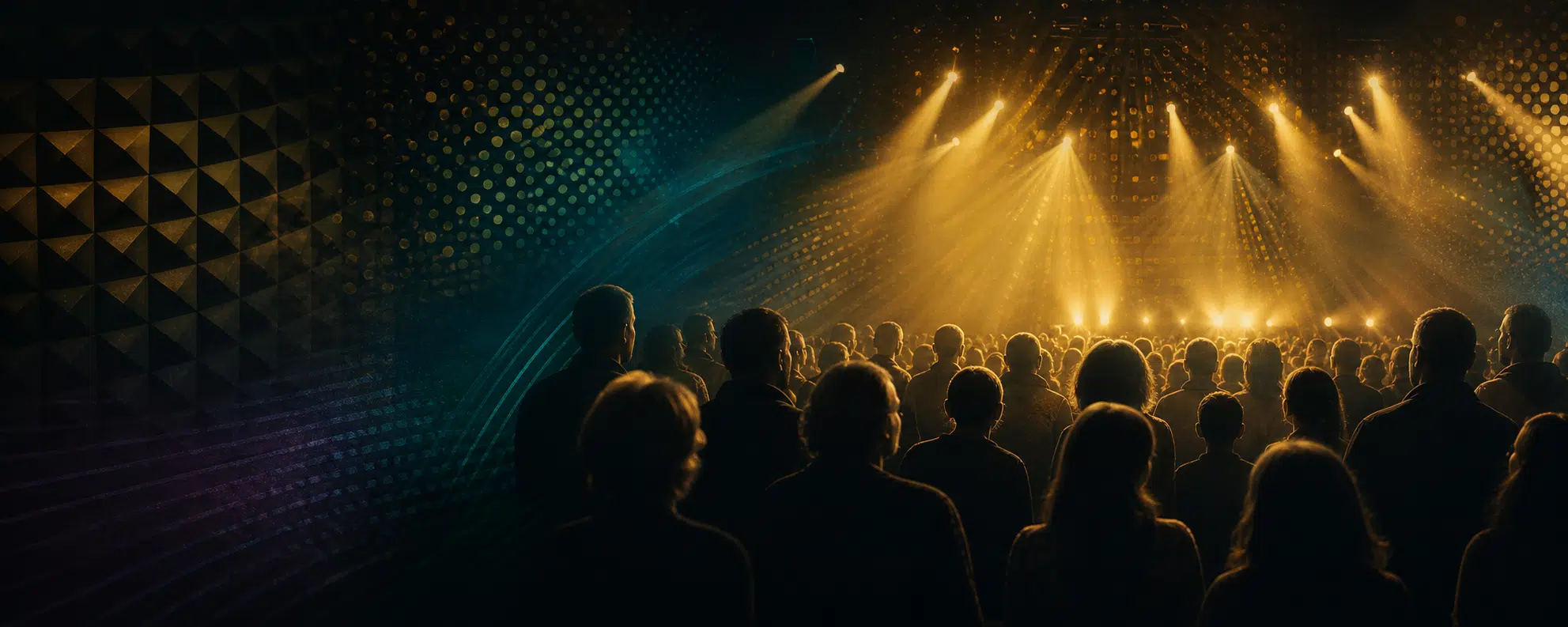 Audience gathered for a live Christian and Gospel music event